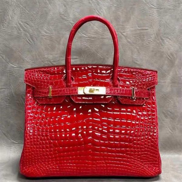 

designer bag tote bag handbag bks crossbody bag pink crocodile pattern real leather bag women's handbag cow leather shoulder messenger