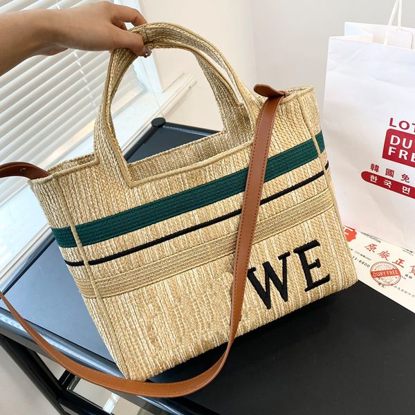 

straw bag women tote bags summer vacation beach bag designer luxury handbags crossbody shoulder bags purse large capacity crochet knitting t