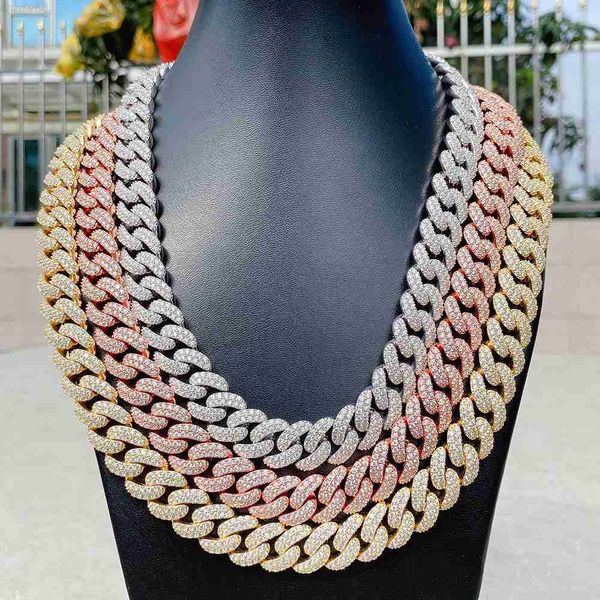 

pass diamond tester bling hip hop jewelry miami 925 iced moissanite cuban links chain, Silver