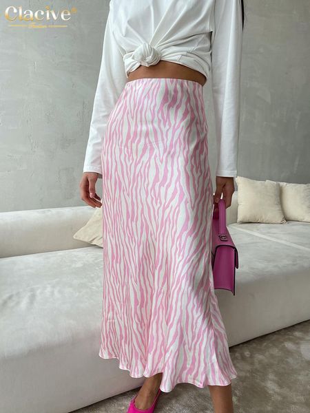 

skirts clacive fashion slim print women's skirt bodycon high waist midi skirts streetwear elegant classic skirt female clothing 230508, Black