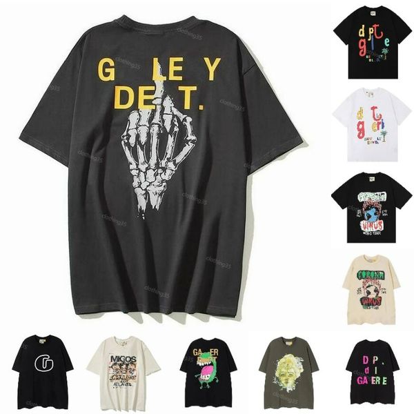 

luxury galleryse depts tees polos t shirts mens women designer t shirts galleryes cottons breathable trend man s casual shirt summer clothi, White;black