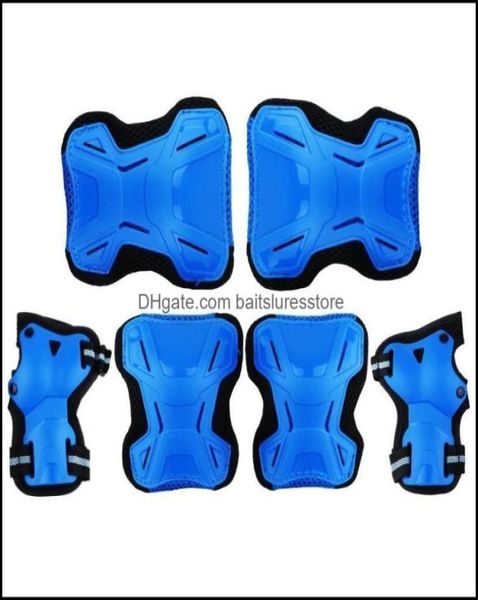 

elbow knee pads 6pcsset skating protective gear set bicycle skateboard ice skate roller protector sl drop delivery 2021 sports s2938461, Black;gray
