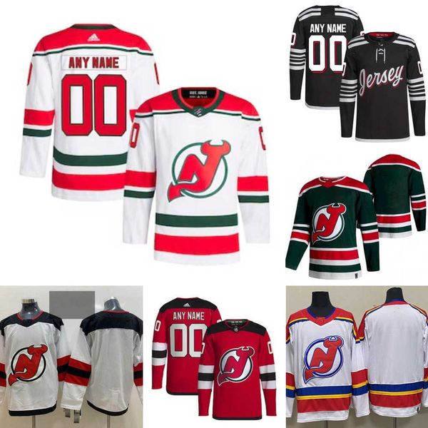 

new jersey custom devils hockey jerseys 2 brendan smith 90 tomas tatar 41 vitek vanecek 44 miles wood 15 jamie langenbrunner 29 mackenzie bl, Black;red