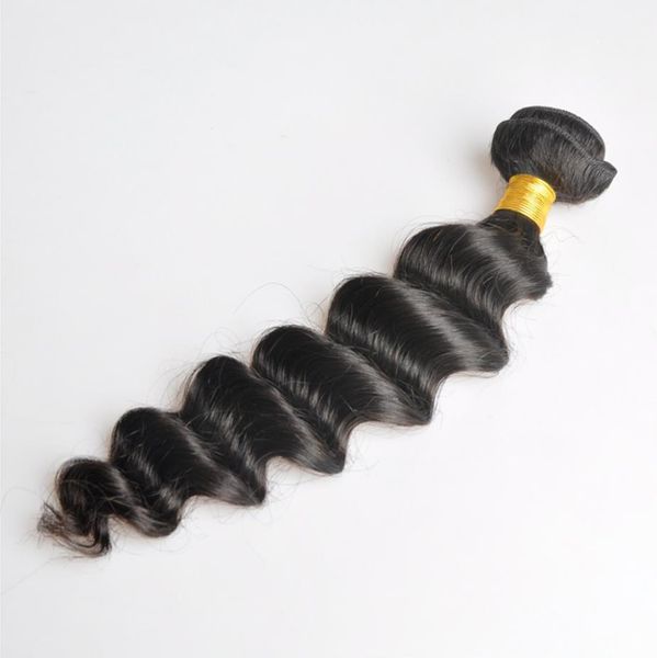 

Brazilian Virgin Human Loose Deep Wave Unprocessed Remy Hair Weaves Double Wefts 100G/Bundle 1Bundle/Lot Can Be Dyed Bleached, Natural color