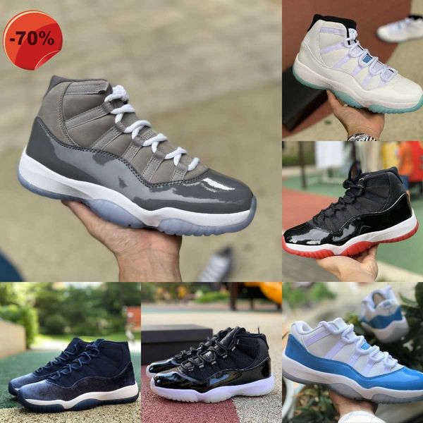

sandals with box jumpman jubilee 11 11s high basketball shoes cool grey barons midnight navy playoffs bred space jam gamma blue easter conco, Black