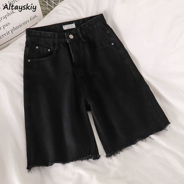 

women's shorts shorts women black straight trousers fur-lined half zippers fly denim bottom harajuku pocket-shorts streetwear stretchy, White;black