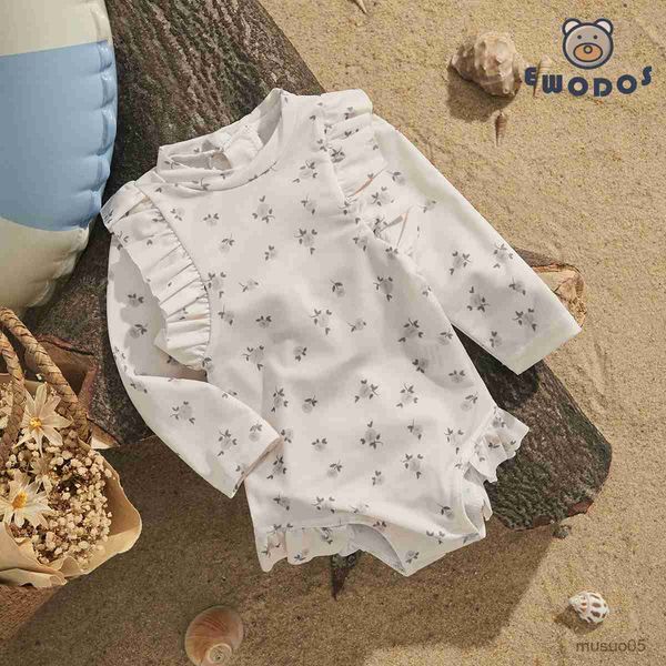 

two-pieces baby kids girls bikini swimsuit sweet long sleeve swimwear floral/plaid summer swimsuit beach kids bathing suit, Blue