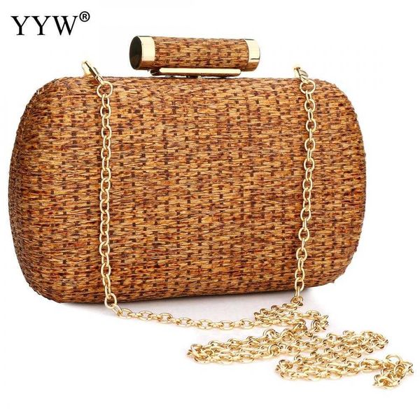 

evening bags straw summer clutch fashion women over shoulder purse female handbag prom party sac bolsa feminina 230427