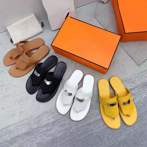 

2023 summer new flat real leather wallet toe slippers op09 women's outer wear clip foot flip-flops women's cowhide sandals, Black