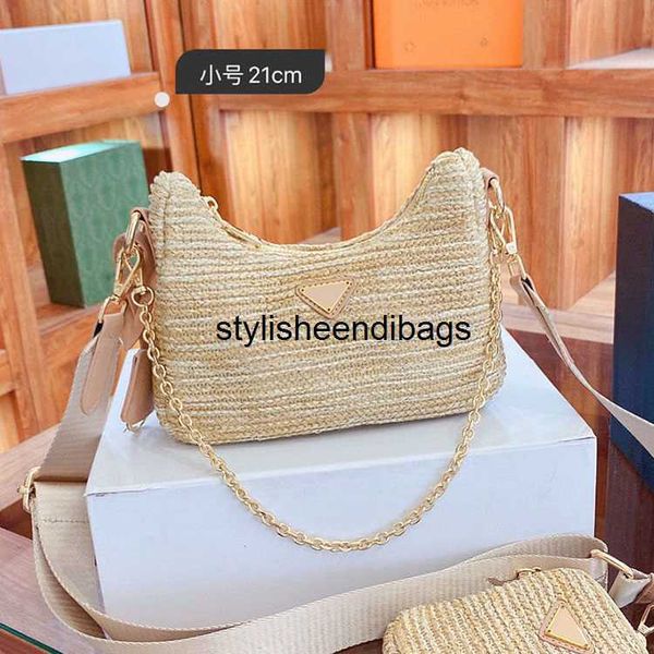 

shoulder bags summer straw hobos designer shoulder crossbody bags ladies chain bag composite handbag with coin purse