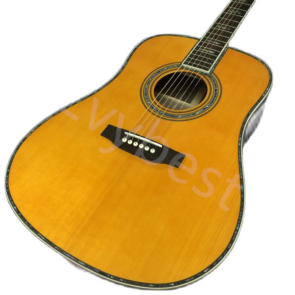 

lvy41-inch d45 mold solid wood profile yellow paint acoustic wood guitar