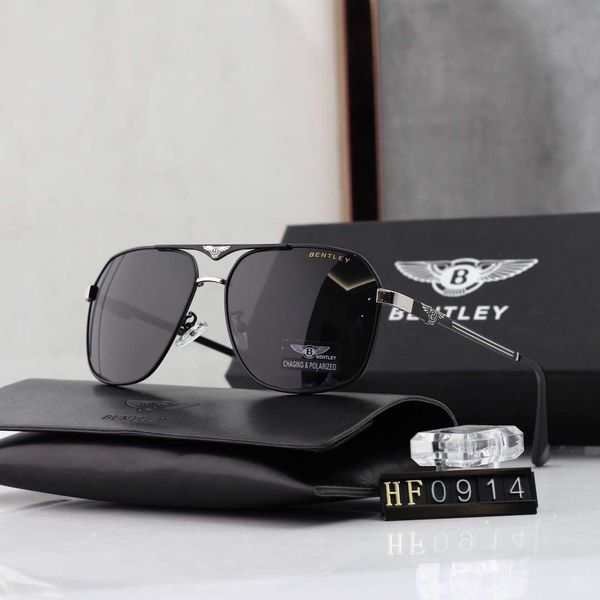 

new men's metal polarized sunglasses box car driving sports b glasses gift sunglasses, White;black