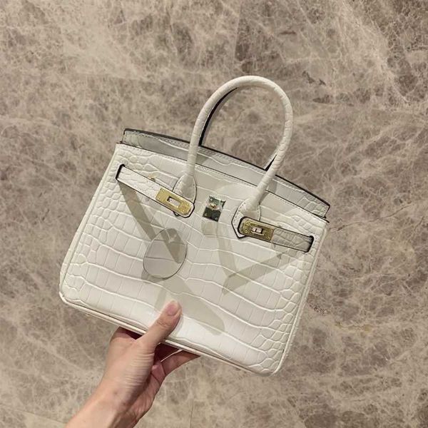 

designer bag tote bag handbag bks crossbody bag crocodile pattern leather premium style female sakura pollen handbag