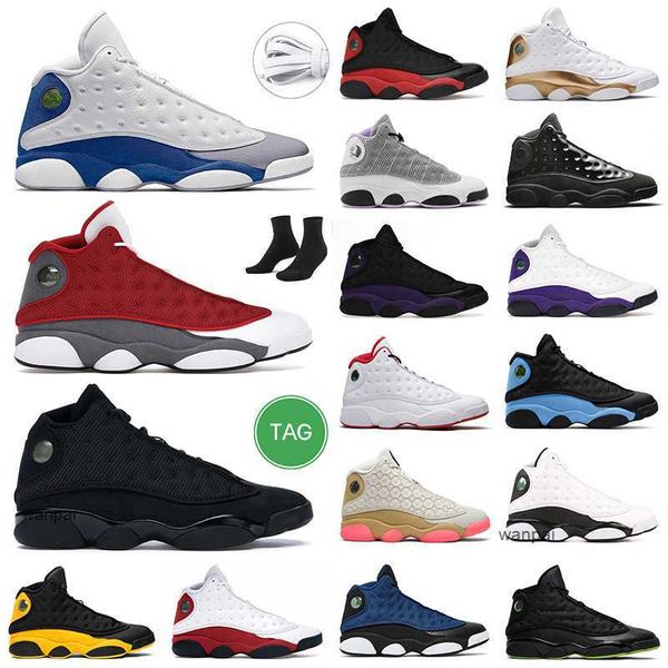 

13s obsidian basketball shoes men women jumpman 13 retro cny court purple black cat island green mens trainer sneakers