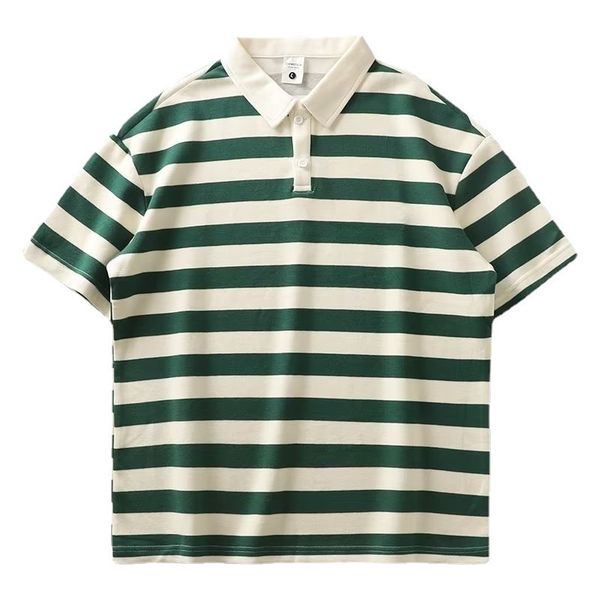 

men's polos 2023 summer stripe short sleeve polo shirt polo tshirt casual golf wear clothes for women 230508, White;black