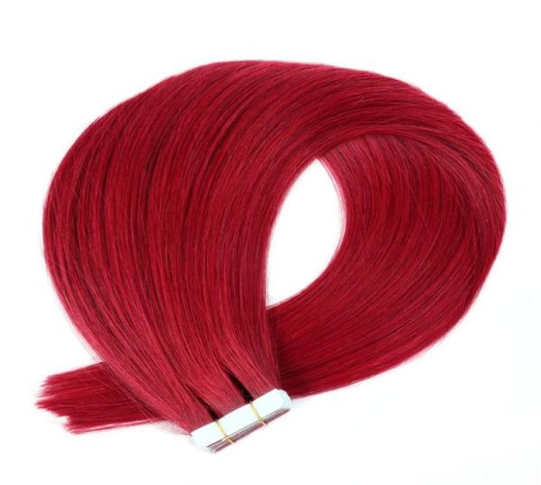 

burgundy cuticle intact remy human hair tape in extensions03893272, Black