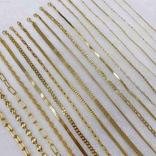 

stainless steel cuban link chain 18k gold plated rope snake figaro chain lobster clasp for man women necklace, Silver