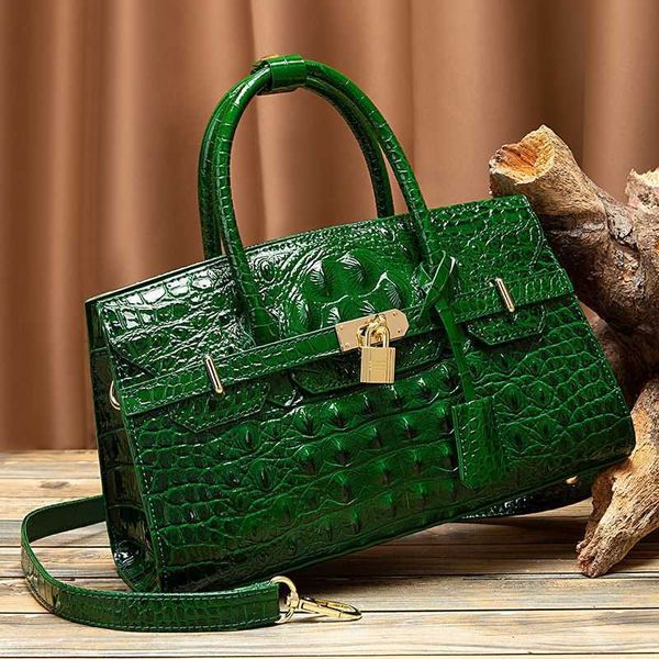 

designer bag tote bag handbags crossbody bag wind brahman crocodile pattern unique new genuine leather portable crossbody bag large capacity