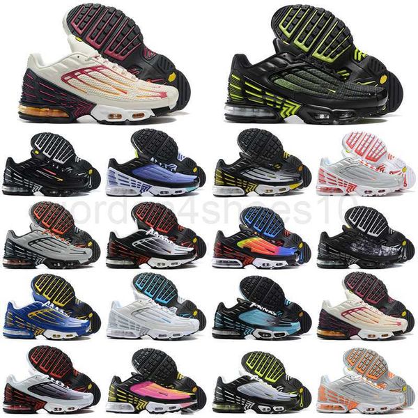 

2023 tn plus 3 running shoes for mens womens blue radiant red grey all black white obsidian green purple sports sneakers trainers size eur 3