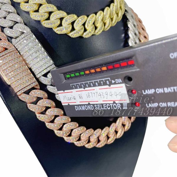 

men 925 sterling silver moissanite diamond cuban link chain jewelry necklaces custom hip hop jewelry s925