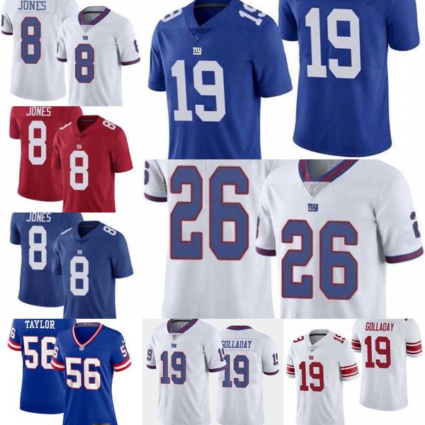 

football jerseys custom new york''giants''women youth 26 saquon barkley 3 sterling shepard 8 daniel jones 19 kenny golla, Black;red