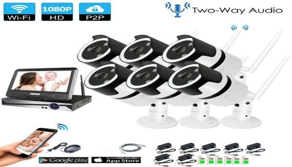 

6ch two way audio talk hd wireless nvr kit p2p 1080p ir night vision security 20mp ip camera wireless security system3903902