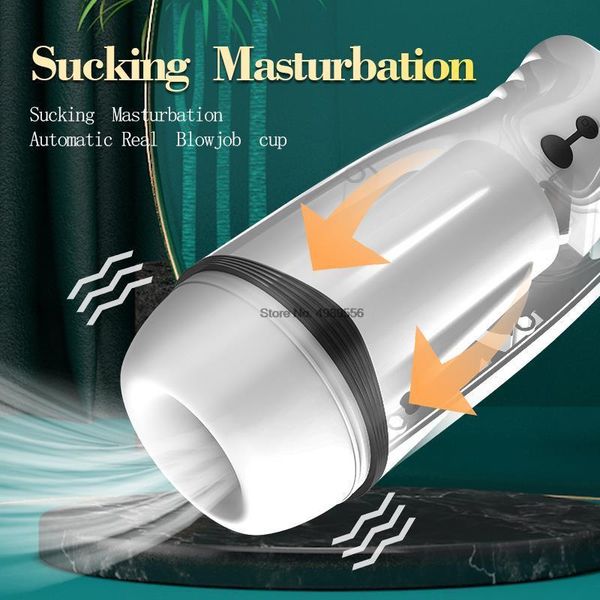 

set machine male masturbator cup automatic vocalize sucking oral real silicone vaginal blowjob goods toys pus, Black;white