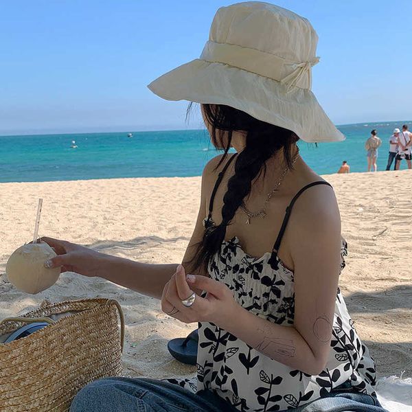 

wide brim hats japanese thin quick-drying bucket hats for women summer large brim bucket hat casual sunscreen sun hat foldable basin caps aa, Blue;gray