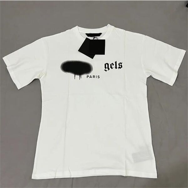 

designer of luxury t-shirt brand t shirt clothing spray letter short sleeve spring summer tide men and women tee, White;black