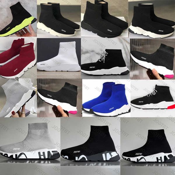 

new style designer fly knit socks sneakers boots casual shoes platform men trainers sock couple sneakers sock walking 1.02.0 platform shoe r, Black