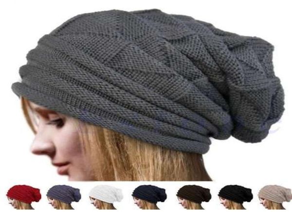 

hirigin men women knit oversize baggy slouchy beanie warm winter hat ski chic cap skull fresh fashion autumn girl7459720, Blue;gray