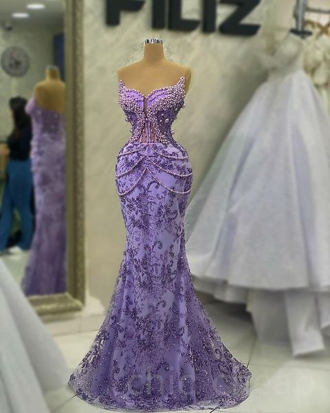 

Aso Ebi 2023 Arabic Lavender Mermaid Prom Dress Pearls Sequined Lace Evening Formal Party Second Reception Birthday Engagement Gowns Dresses Robe de Soiree SH0156, Green