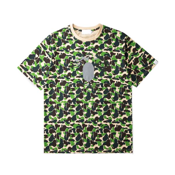 

bape apes designer luxury classic mens and womens t shirt hip hop monkey pattern summer breathable versatile high street trend tee xv03, White;black