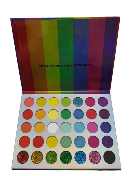 

long-lasting waterproof colorful eyeshadow palette makeup highly pigmented rainbow eye shadow pallet matte shimmer glitter eye pressed powde