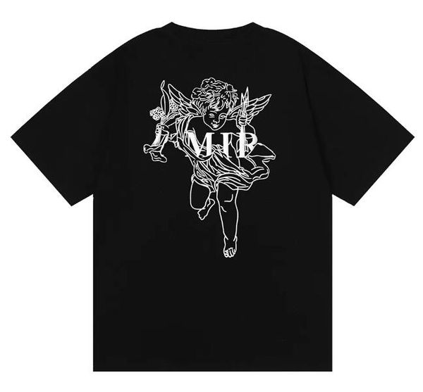 

mens casual summer clothing luxury fashion cupid angels print tshirts men women designer tees shirt mens streetwear clothing crew neck tshir, White;black