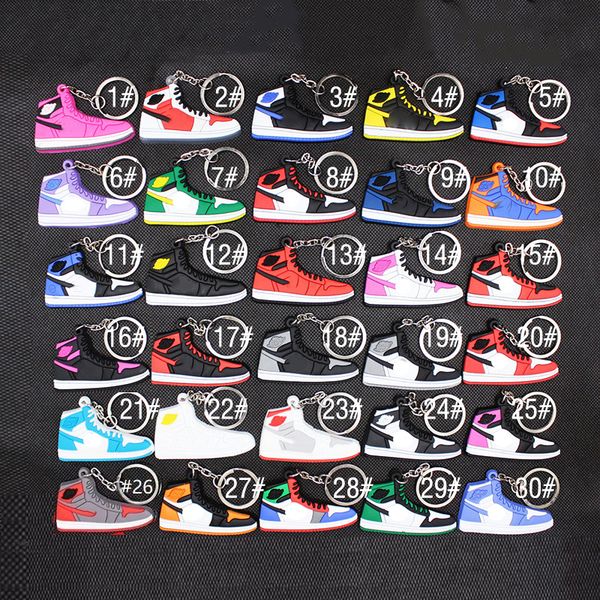 

wholesale designer keychain mini silicone sneaker keychain men women kids key ring gift shoes keychains handbag chain basketball shoe key ho, Silver