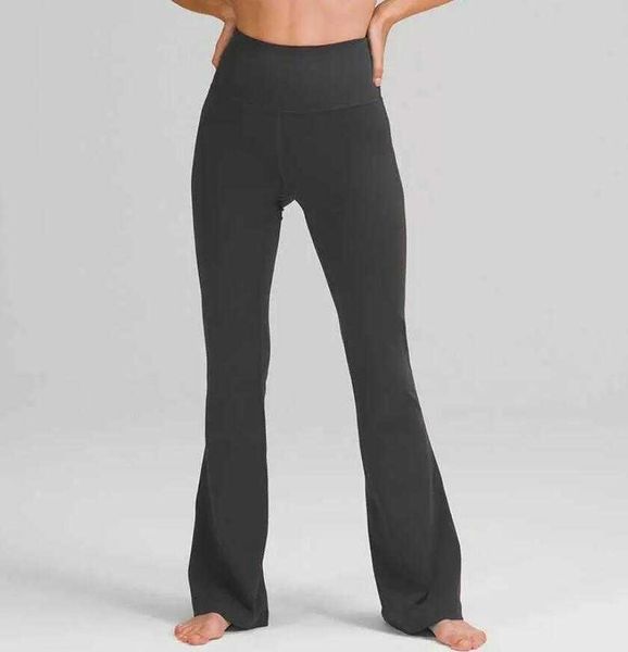 

lu-06 women high waist yoga flared pants wide leg sports trousers solid color slim hips loose dance tights ladies gym plus size leggings, White;red