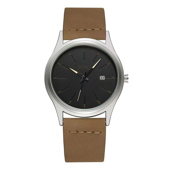 

new simple watch men's authentic high-grade high appearance level fashion calendar everything with luminous waterproof quartz watch, Silver