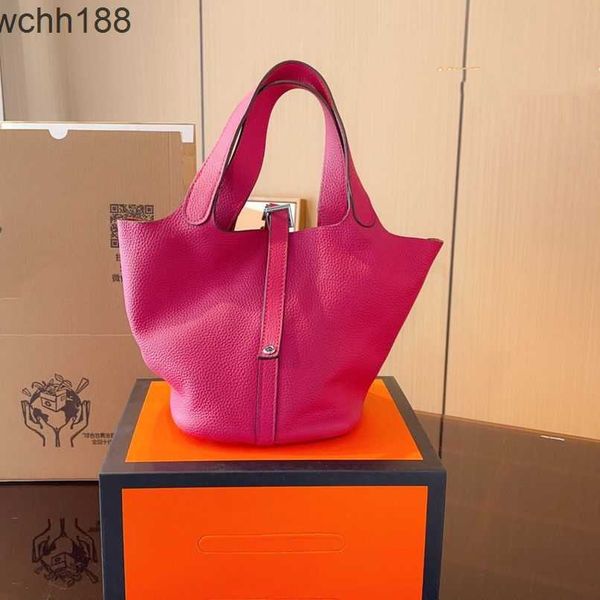 

portable bag designer 2023 tote basket picotin bags locks lychee patterned bucket leather simple large capacity handbags twe6