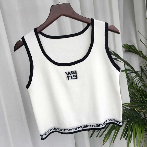 

designer haute coutureinner layer tank women's ice silk strap tank summer short high waist small fragrant sleeveless knitteds45, White