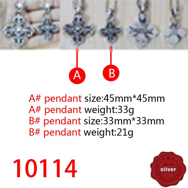

10114 european and american pendant jewelry s925 sterling silver fashion personality punk hip-hop cross flower diamond pendant classic jewel