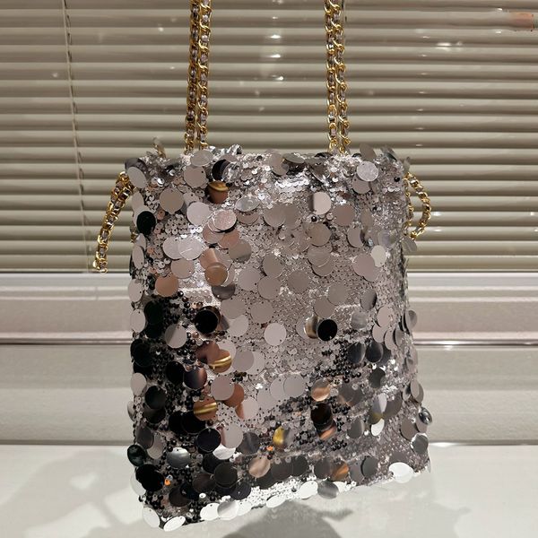 

2023 luxury designer channel women metallic glitter handbag crossbody shoulder bag fashion shopping bag chain travel shoulder bag for women