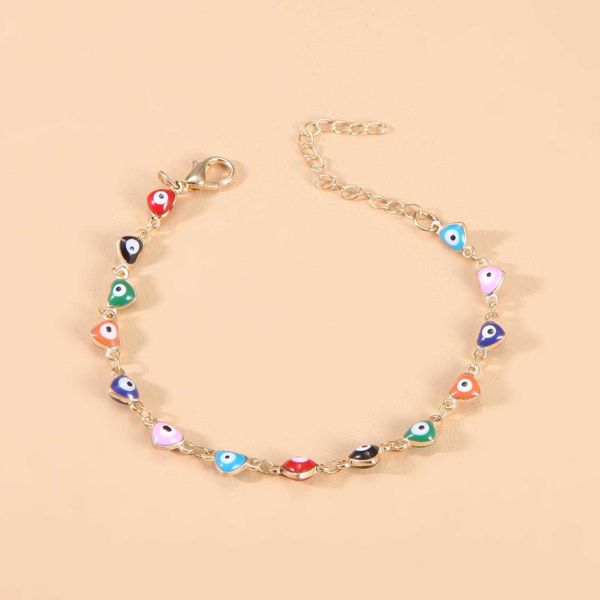 

products trendy bracelet fashion gold plated alloy drop oil eye wholesale for women, Golden;silver