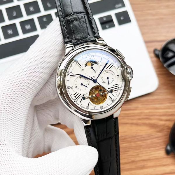 

men's fully automatic mechanical watches exquisite workmanship business leisure sports can be worn with belt steel belt optional brand, Slivery;brown