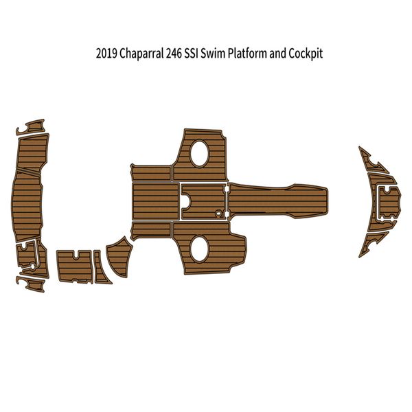 

2019 chaparral 246 ssi swim platform cockpit boat eva foam faux teak floor pad