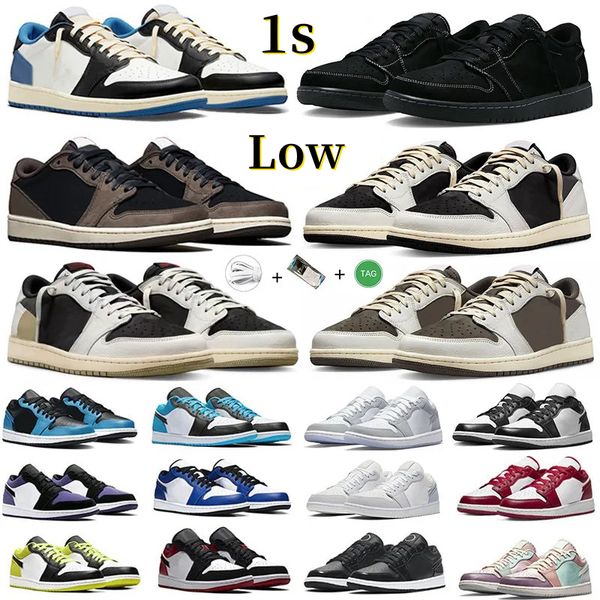 

1 1s low mens basketball shoes sneaker reverse dark mocha olive fragment wolf grey olive sail black phantom unc panda paris shadow men women