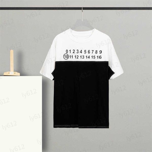 

fashion designer mens t shirts spring summer classic loose luxury digital size chart printed panel pullover cotton round neck short sleeve m, White;black