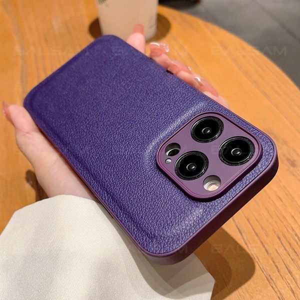 

luxury leather texture shockproof case for iphone 14 13 12 11 pro xs max xr 7 8 plus se2022 mini candy color soft silicone cover