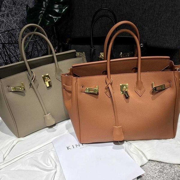 

fashion h ermsnews bags lychee bag lock buckle handbag women's bag one shoulder diagonal women's cowhide bag