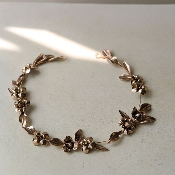 

bridal hair vine wedding headband tiara handmade women headpiece for party floral bride headdress, Silver